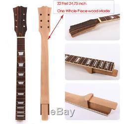 Electric Guitar Neck Replacement 22fret 24.75inch Set In One Mahogany Rosewood