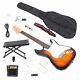 Electric Guitar Set Sunset Sycamore C-shaped Neck With Tuner Picks For Beginners