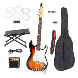 Electric Guitar Set Sunset Sycamore C-Shaped Neck with Tuner Picks for Beginners