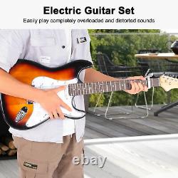 Electric Guitar Set Sunset Sycamore C-Shaped Neck with Tuner Picks for Beginners