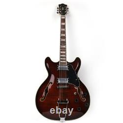 Electric guitar Rosewood Fingerboard Semi-Hollow Maple Top In Brown Red