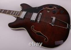 Electric guitar Rosewood Fingerboard Semi-Hollow Maple Top In Brown Red