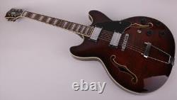 Electric guitar Rosewood Fingerboard Semi-Hollow Maple Top In Brown Red