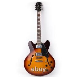 Electric guitar Rosewood Fingerboard Semi-Hollow Maple Top In Sunburst