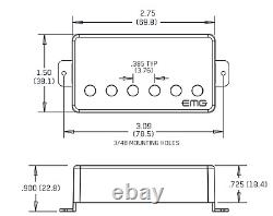 Emg 57 + 66 Brushed Black Chrome Set Standard Spaced Long Shaft Pots & Wiring