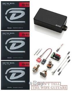 Emg 81 Black Active Humbucker Guitar Pickup Short Shaft Pots (3 String Sets)