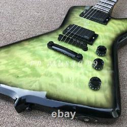 Explorer Style Electric Guitar Burst Gloss Finish Quilted Maple Top and Back 22F