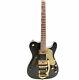 F Hole Semi Hollow Body Gold Hardware Set In Joint Black Tl Electric Guitar