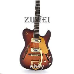 F Hole Semi Hollow Body TL Electric Guitar Gold Hardware Set In
