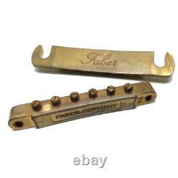 Faber Gold AGED Bridge + Tailpiece set, ABR-1, brass saddles