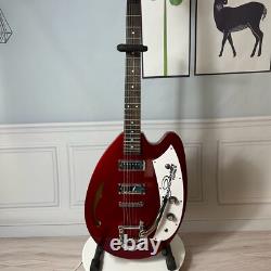 Factory Metallic Red Semi-Hollow Body Electric Guitar 6 Strings Set in Joint