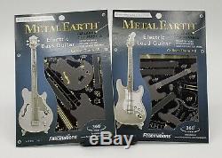 Fascinations Metal Earth Set of 2 Kits Guitars Electric and Bass New Unopened
