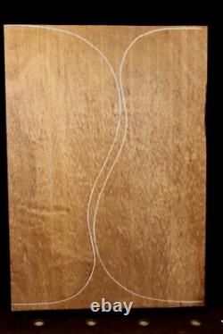 Figured genuine mahogany guitar back and side billets. Enough for 20 sets