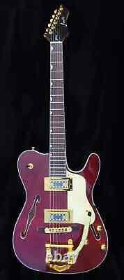 Firefly RUBY RED ROCKER TELE guitar- new LUTHIER SET UP withextras bigsby style