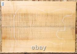 Flame Curly Maple Wood 0282 Luthier CARVED TOP Guitar Set 23x 16 x. 75