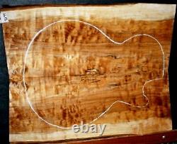 Flame Spalted Curly Maple Wood #9044 Luthier Solid Body Guitar Top set