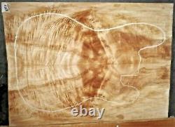 Flame Spalted Maple Instrument Wood #9555 Solid Body 5A BASS Guitar Top set