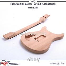 Flamed Maple Unfinished Electric Guitar Kit Mahogany Body & Neck with Hardware DIY