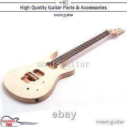 Flamed Maple Unfinished Electric Guitar Kit Mahogany Body & Neck with Hardware DIY