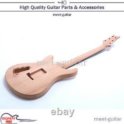 Flamed Maple Unfinished Electric Guitar Kit Mahogany Body & Neck with Hardware DIY