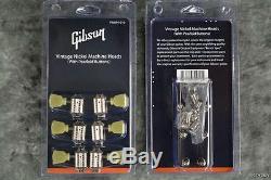 Genuine Gibson Vintage Deluxe Tuners Set Of 6 Tuning Machines Guitar Parts