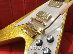 Gibson Custom Shop 1967 Flying V Short Maestro VOS Gold Sparkle 2020 USA, m2630