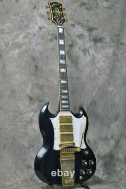 Gibson Custom Shop SG Custom VOS Ebony Black M2M with Long Maestro Vibrola, L1456