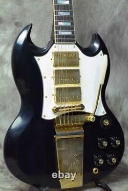 Gibson Custom Shop SG Custom VOS Ebony Black M2M with Long Maestro Vibrola, L1456