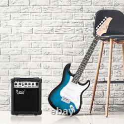 Glarry GST Beginner Electric Guitar Set with White Pickguard, 20W Amplifier