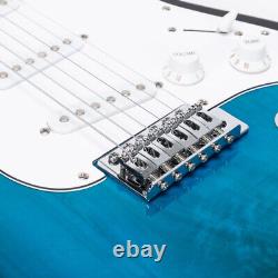 Glarry GST Beginner Electric Guitar Set with White Pickguard, 20W Amplifier