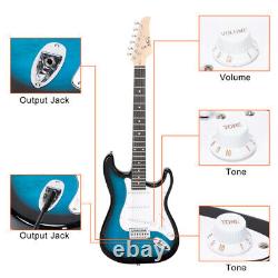 Glarry GST Beginner Electric Guitar Set with White Pickguard, 20W Amplifier