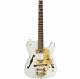 Gold Hardware Set In Joint F Hole Semi Hollow Body Tl White Electric Guitar