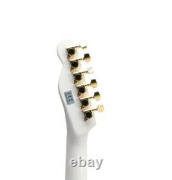 Gold Hardware Set In Joint F Hole Semi Hollow Body TL White Electric Guitar