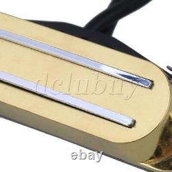 Golden Dual Rail Dual Coil Pickup Magnetic Humbucker 4 Wires for S/T Guitar