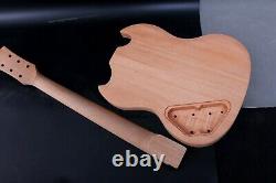 Guitar Kit Electric Guitar Neck Body Mahogany Set in Heel Handmade Unfinished