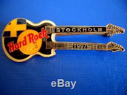 HRC Hard Rock Cafe 5 Pin Set Stockholm Black Killer 3 Guitars 2 other New