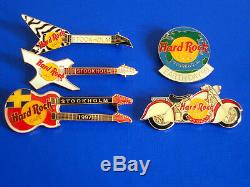 HRC Hard Rock Cafe 5 Pin Set Stockholm White Killer 3 Guitars 2 other New