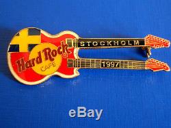 HRC Hard Rock Cafe 5 Pin Set Stockholm White Killer 3 Guitars 2 other New