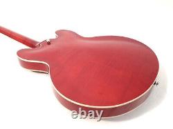 Haze 272 Left-Handed Cherry Red Semi-Hollow Body, F Holes Electric Guitar+ Bag