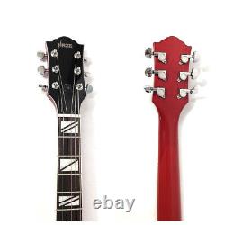 Haze 272 Left-Handed Cherry Red Semi-Hollow Body, F Holes Electric Guitar+ Bag