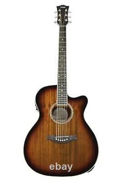 Haze 40 OM Shaped All-Mahogany Electro-Acoustic Guitar +Free Bag F-561TBCEQ