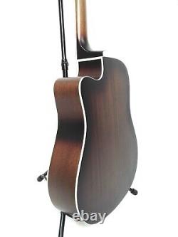 Haze Dreadnought Electro-Acoustic Guitar, EQ, Dark Violin Sunburst+Bag. 650DVS/CEQ