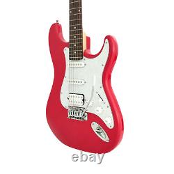 Haze E211 Fiesta Red HST Electric Guitar with accessories