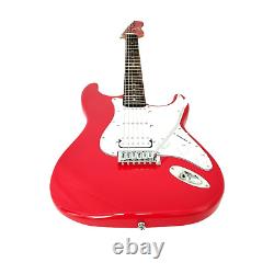 Haze E211 Fiesta Red HST Electric Guitar with accessories