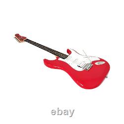 Haze E211 Fiesta Red HST Electric Guitar with accessories