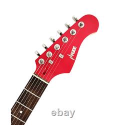 Haze E211 Fiesta Red HST Electric Guitar with accessories