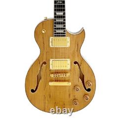 Haze E239GC Semi-Hollow Body Electric Guitar with Spalted Maple Veneer+ Free Bag