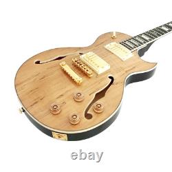 Haze E239GC Semi-Hollow Body Electric Guitar with Spalted Maple Veneer+ Free Bag