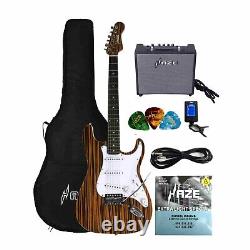 Haze HSST 1901AF 852 Stratocaster Style Electric Guitar, Amp, Accessories Pack