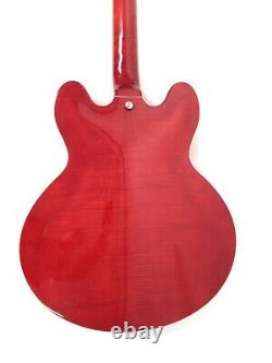 Haze Left-Handed Cherry Red, Semi-Hollow Body Electric Guitar+Free Bag SEG-272LH